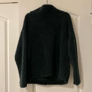a new day cowl neck fleece top, size XL, hunter green